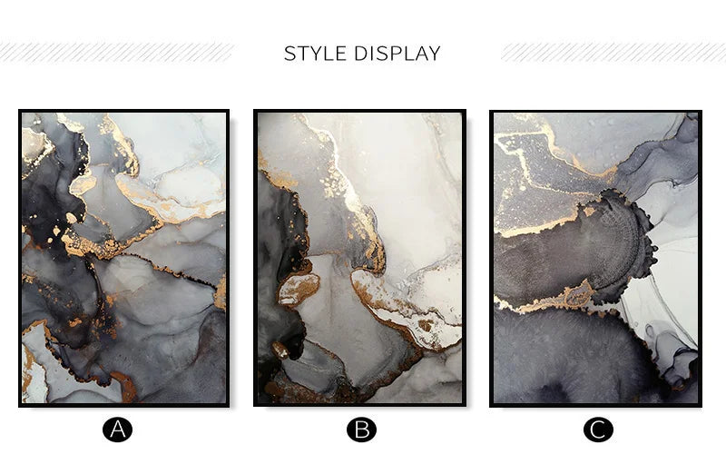 Abstract Golden Canvas Painting