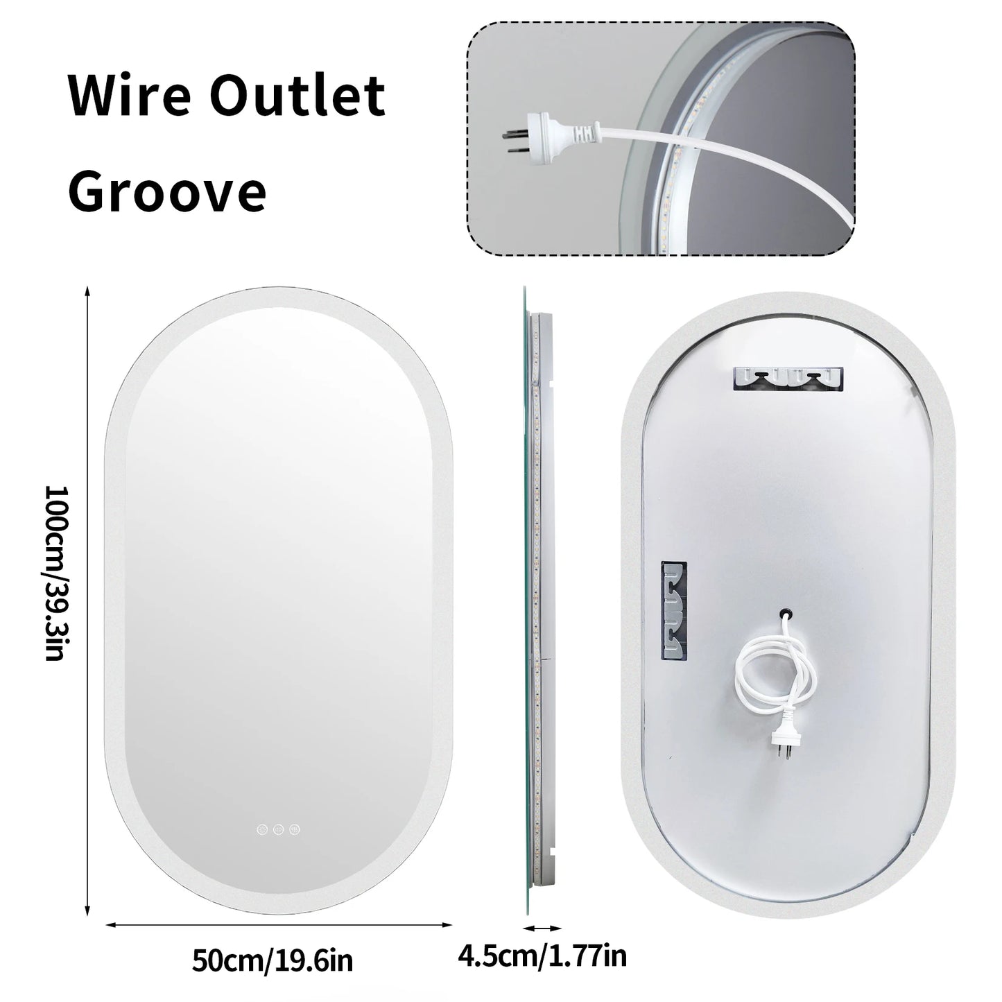 Frameless Bathroom Wall Mirror with Lights
