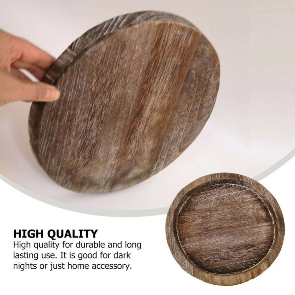 Rustic Wooden Tray Candle Holder