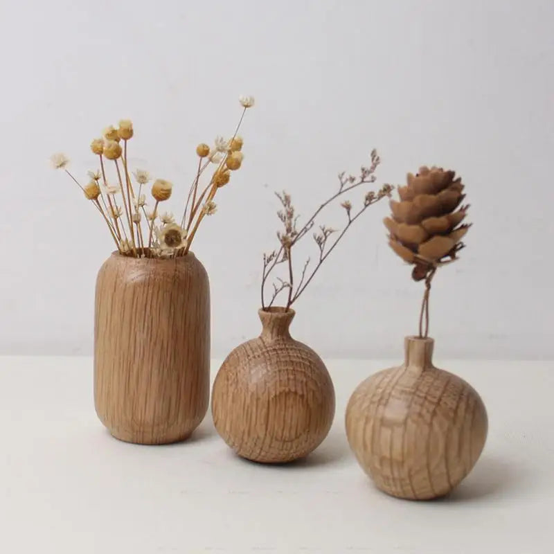 Rustic Wooden Vases