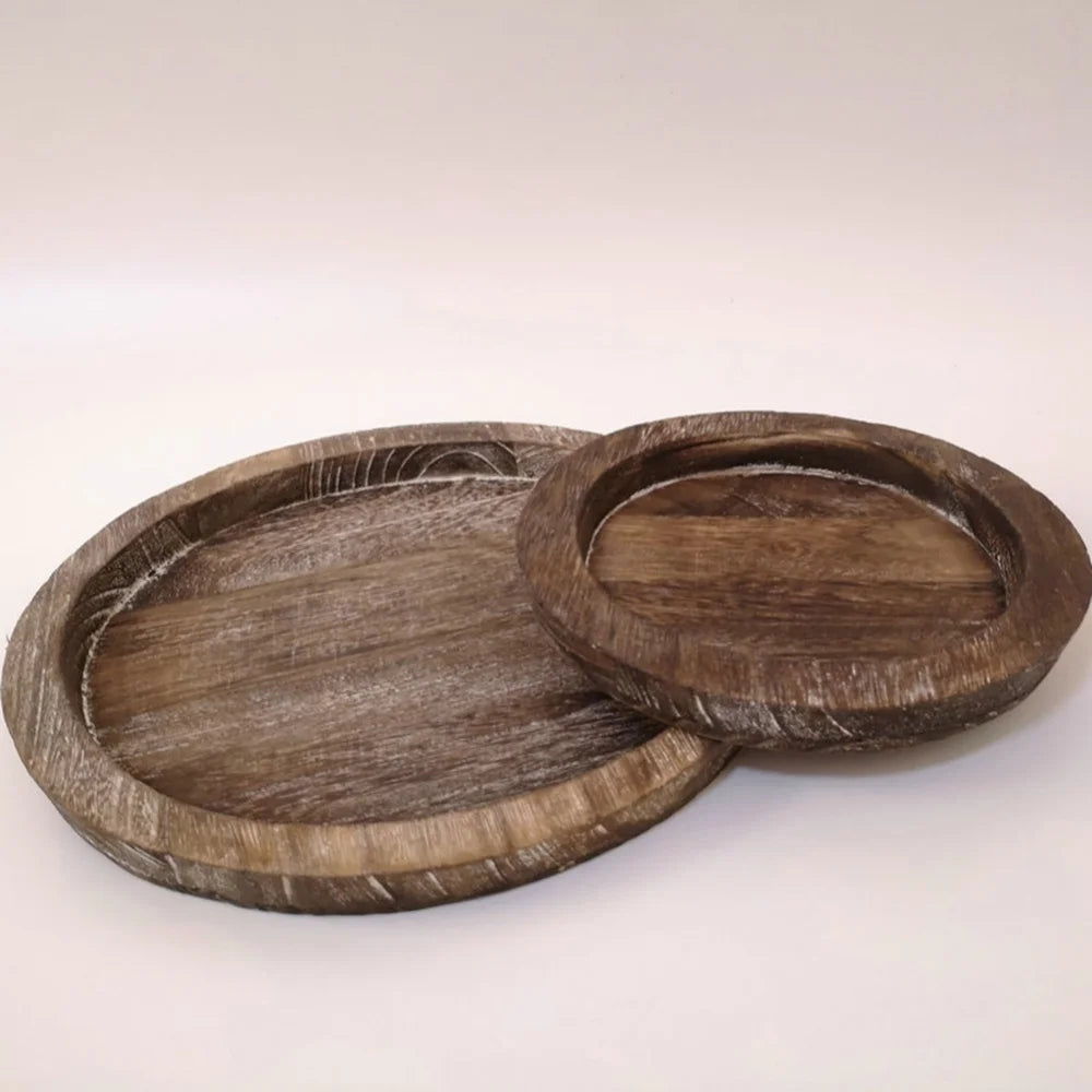 Rustic Wooden Tray Candle Holder