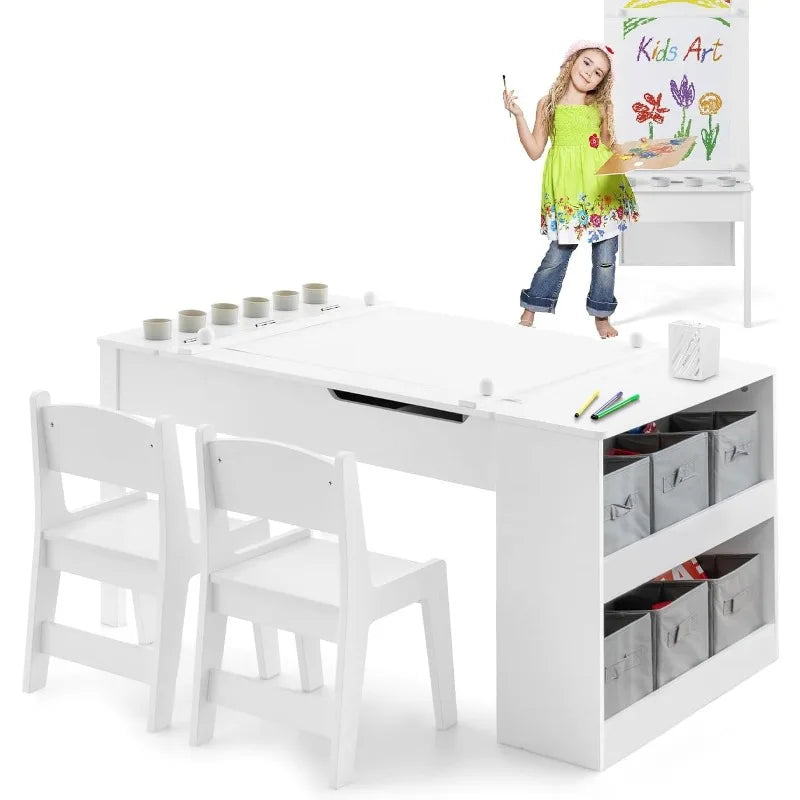 2 in 1 Kids Art Table and Chair Set