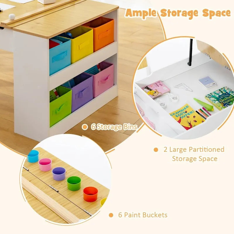 2 in 1 Kids Art Table and Chair Set