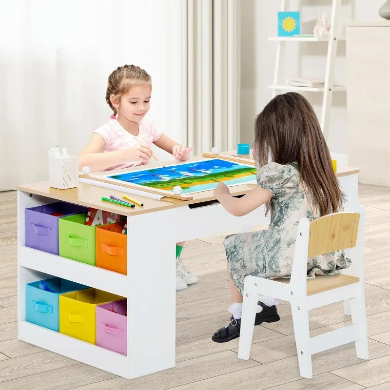 2 in 1 Kids Art Table and Chair Set