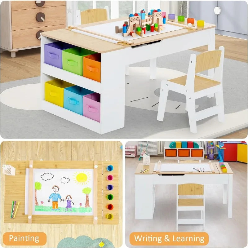 2 in 1 Kids Art Table and Chair Set