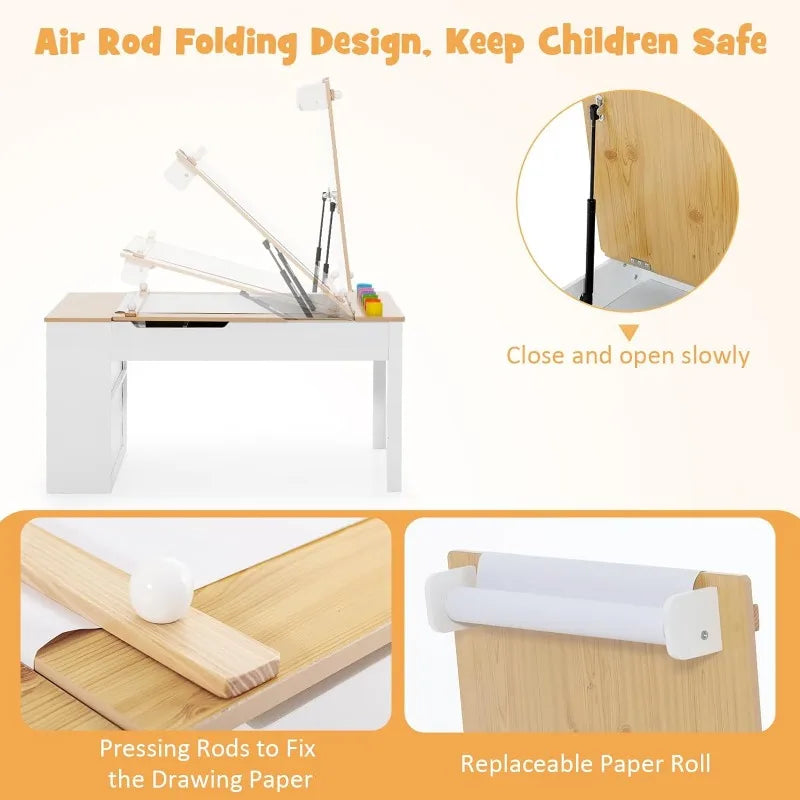 2 in 1 Kids Art Table and Chair Set