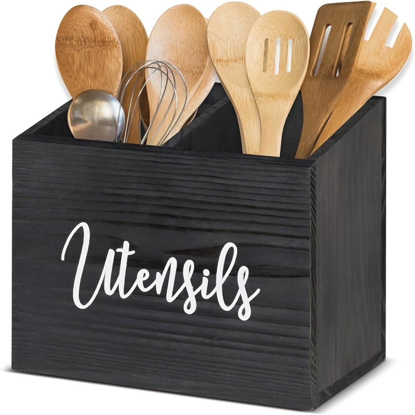 Wooden Utensil Holder for Countertop