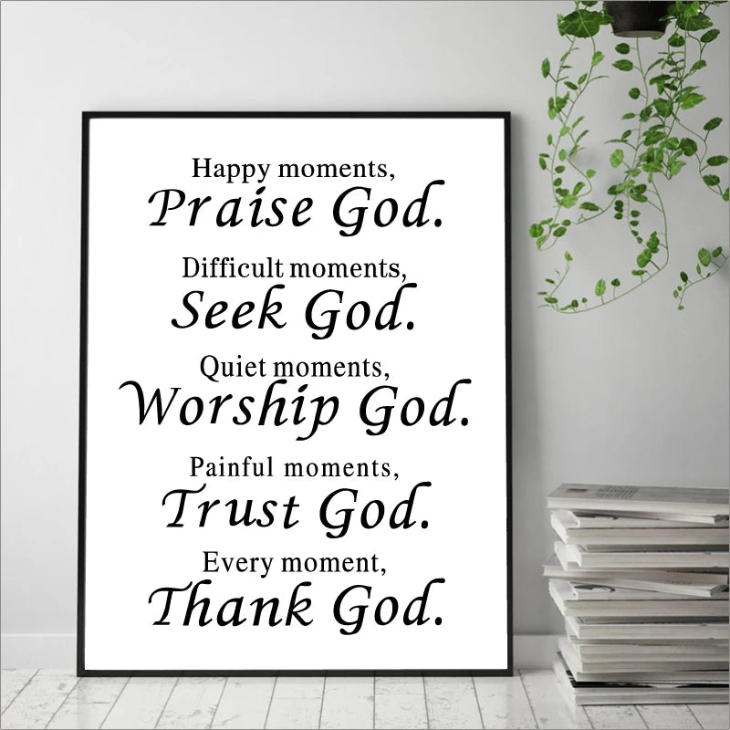 Thank God Bible Verse Canvas Painting