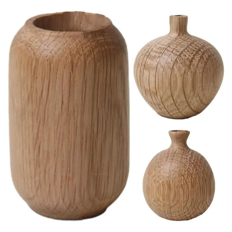 Rustic Wooden Vases