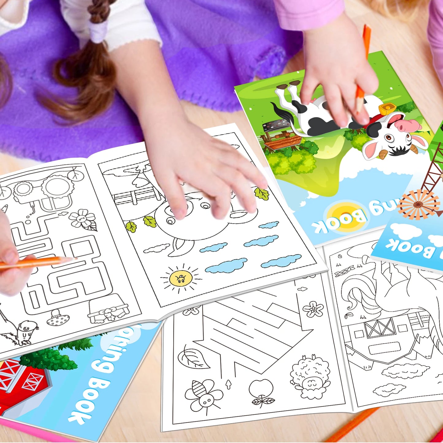 Farm Animals Mini Coloring Books