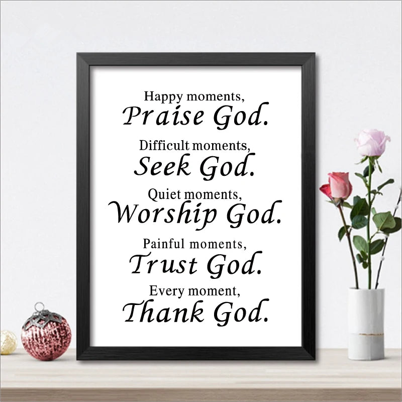 Thank God Bible Verse Canvas Painting