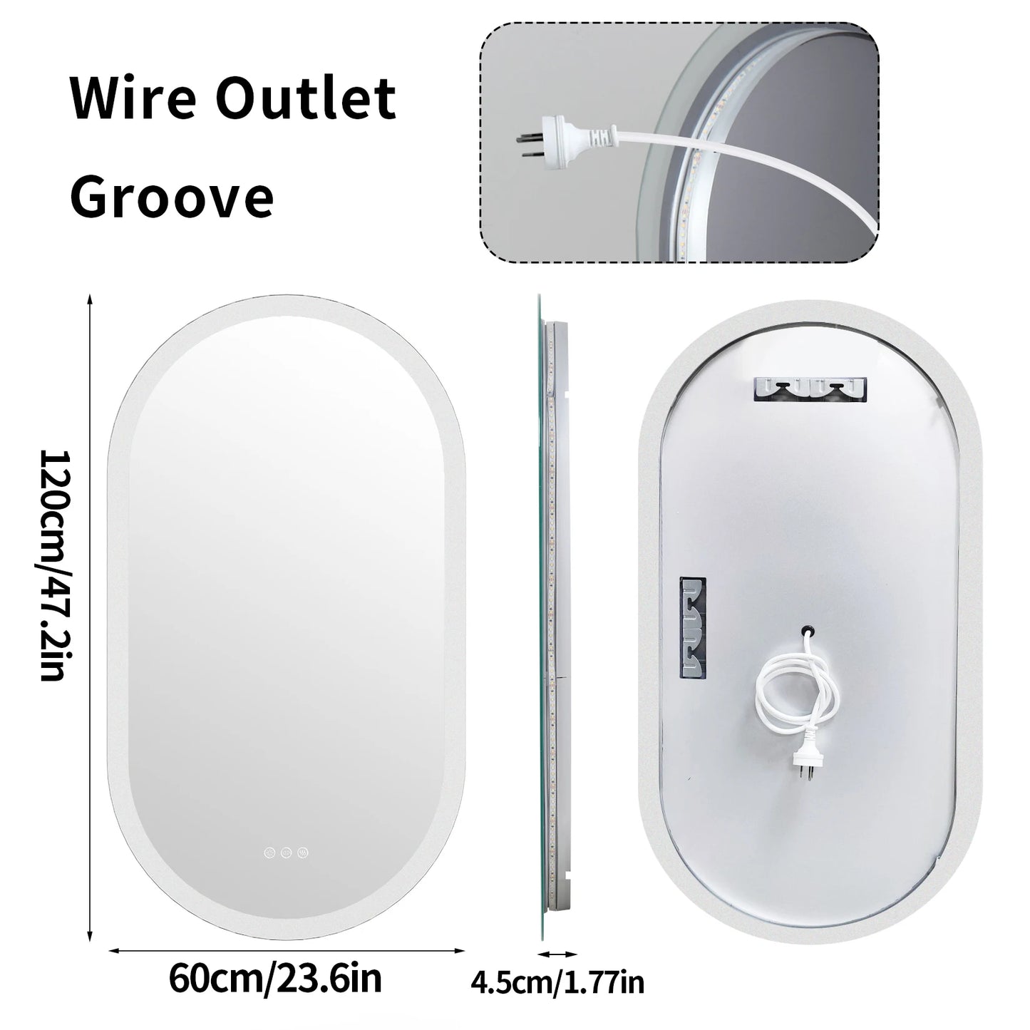 Frameless Bathroom Wall Mirror with Lights