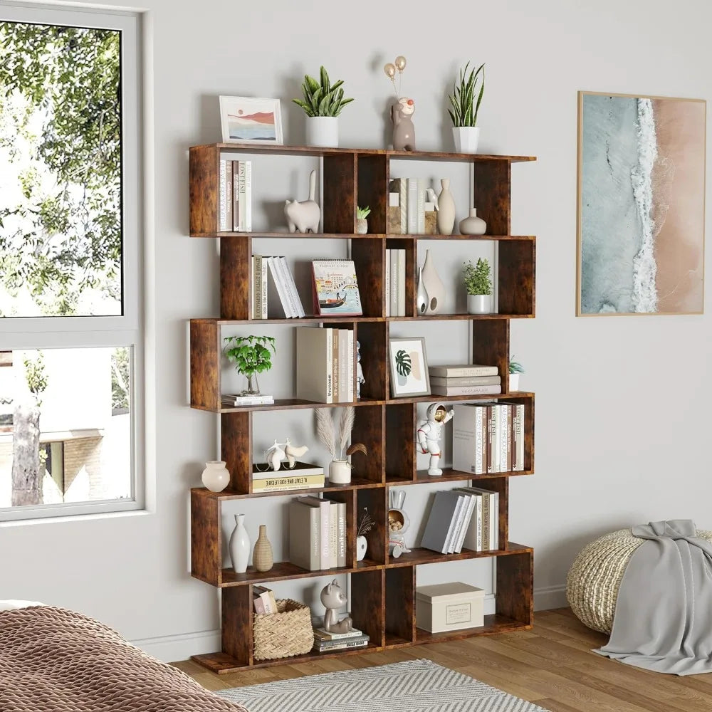 6-Tier S Shaped Bookshelf