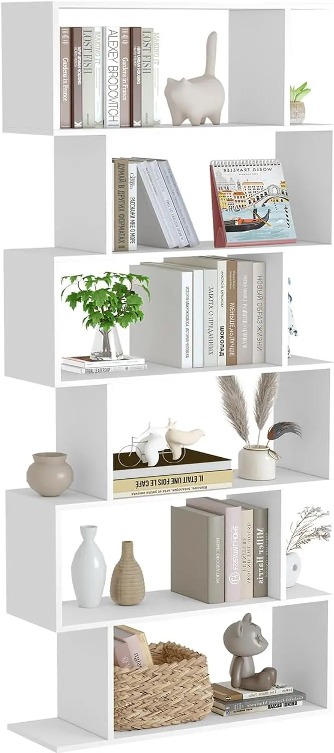6-Tier S Shaped Bookshelf