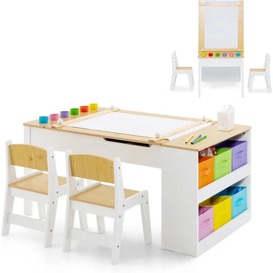 2 in 1 Kids Art Table and Chair Set