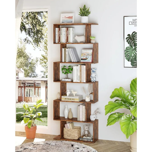 6-Tier S Shaped Bookshelf
