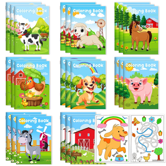 Farm Animals Mini Coloring Books