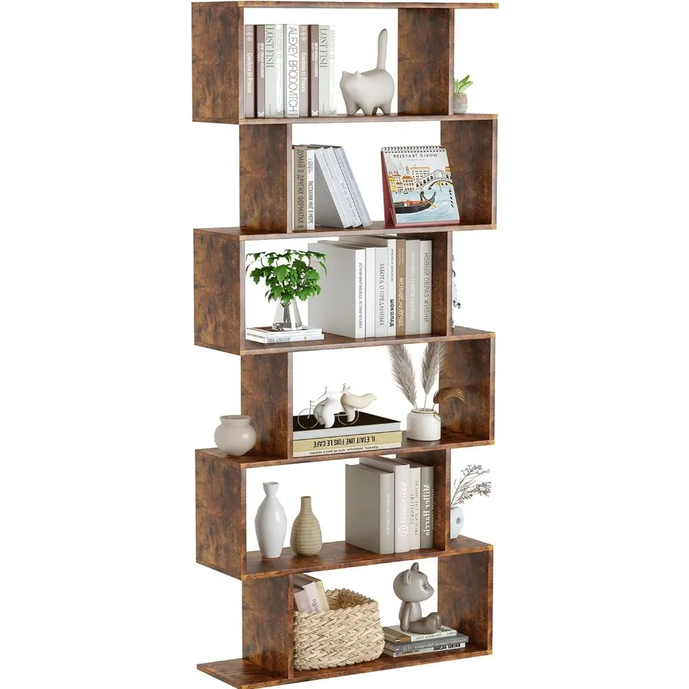6-Tier S Shaped Bookshelf
