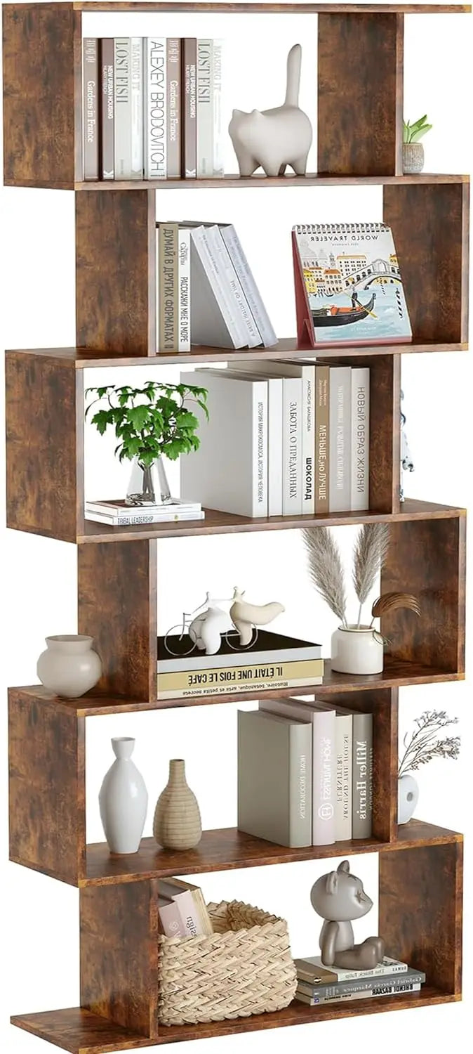 6-Tier S Shaped Bookshelf