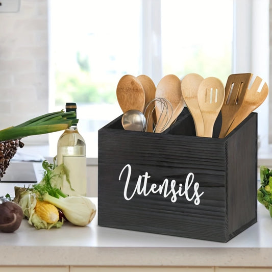 Wooden Utensil Holder for Countertop